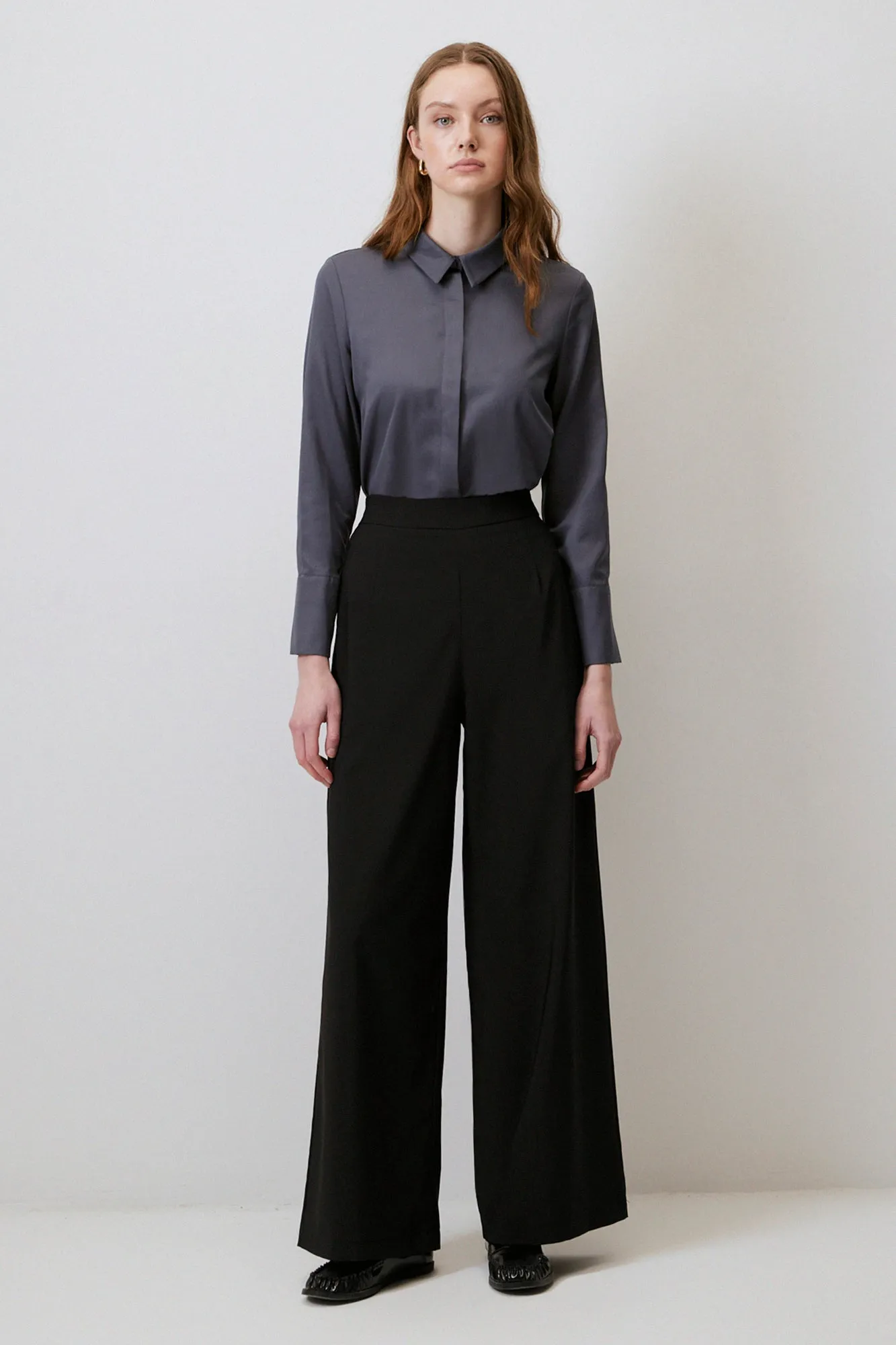 WIDE LEG TROUSERS WITH ELASTIC WAIST