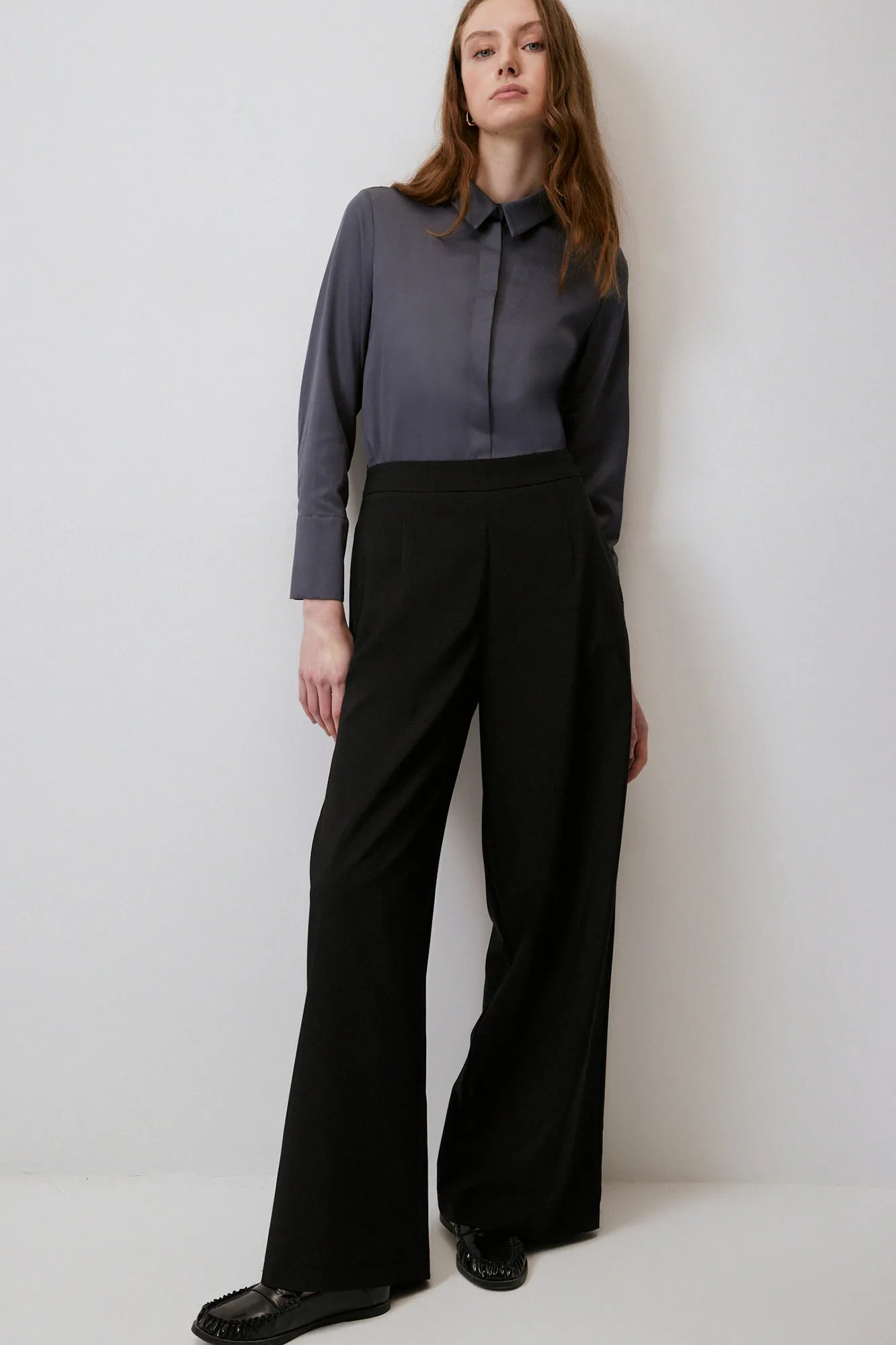 WIDE LEG TROUSERS WITH ELASTIC WAIST