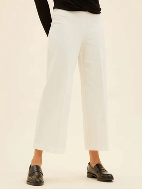Wide Leg Cropped Pants Off White Slim Wear Design Base Layer