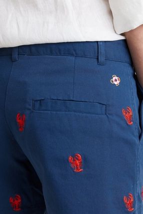 Chill Vibes FoldableDesign Sailing Short Stretch Twill Nantucket Navy with Lobster