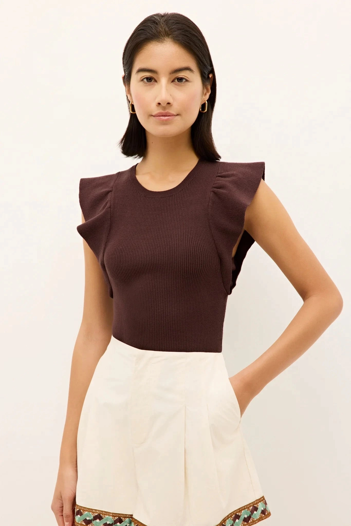 Low Profile Collar Buttery Soft Handfeel Rory Top Java