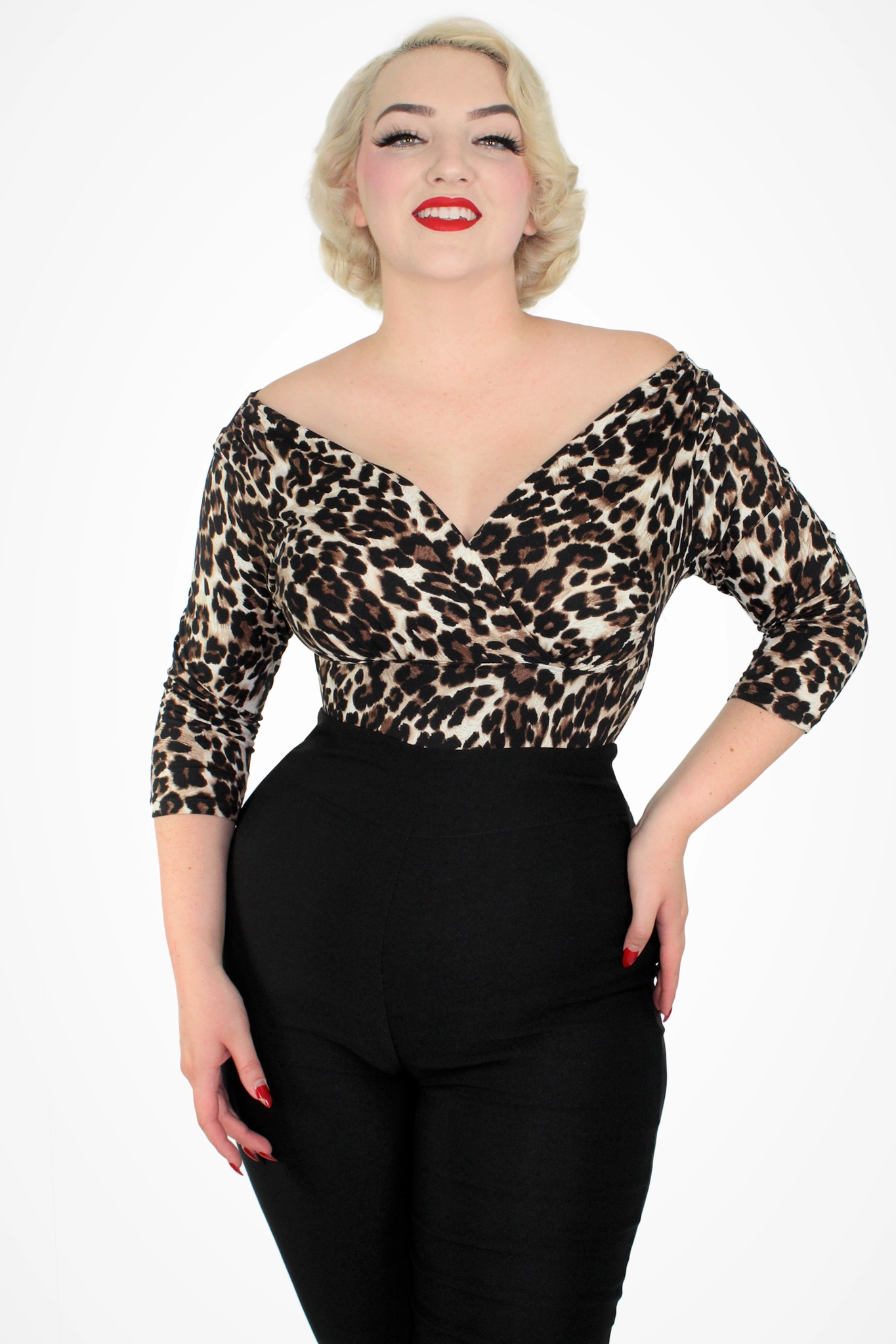 Black Pin Up High Waist Cigarette Pants #BC-P101 MachineWashable No Tag