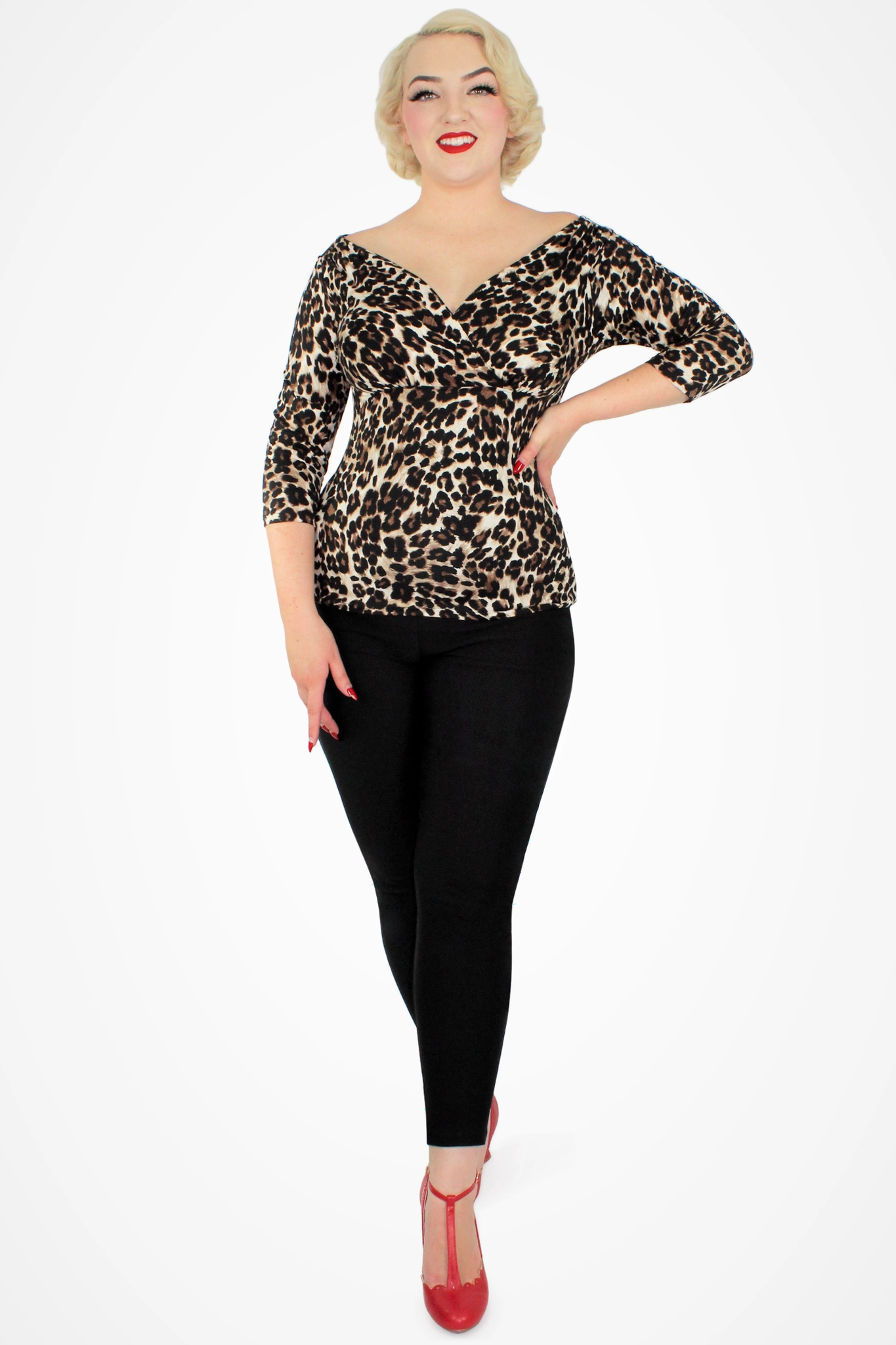 Relaxed fit wear Black Pin Up High Waist Cigarette Pants #BC-P101