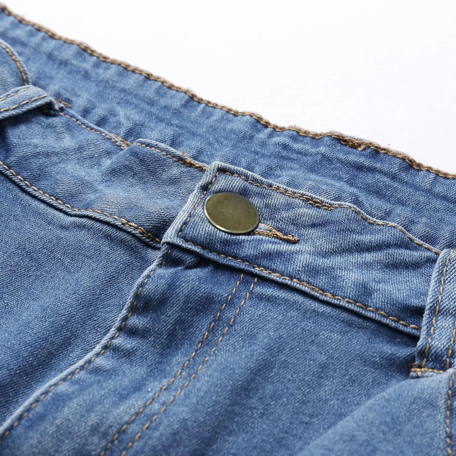 Women Casual High Waisted Denim Shorts Frayed Raw Hem Ripped Jeans Shorts Distressed Sexy Mini Denim Shorts Bermuda Shorts