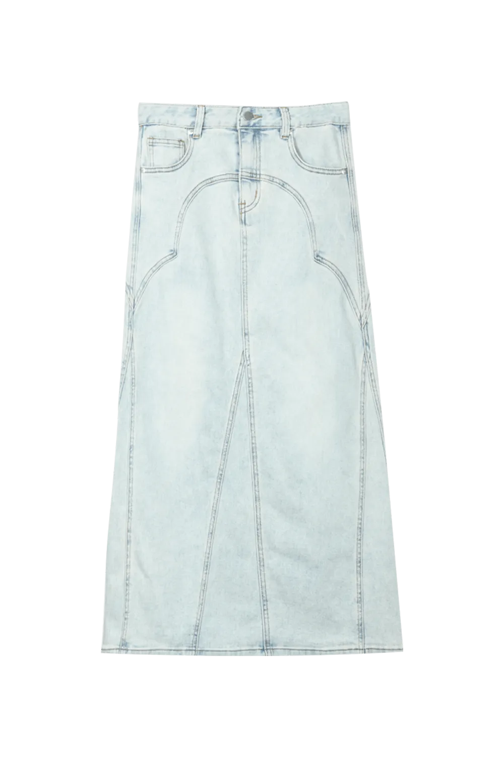 Women High Waist Long Denim Skirt