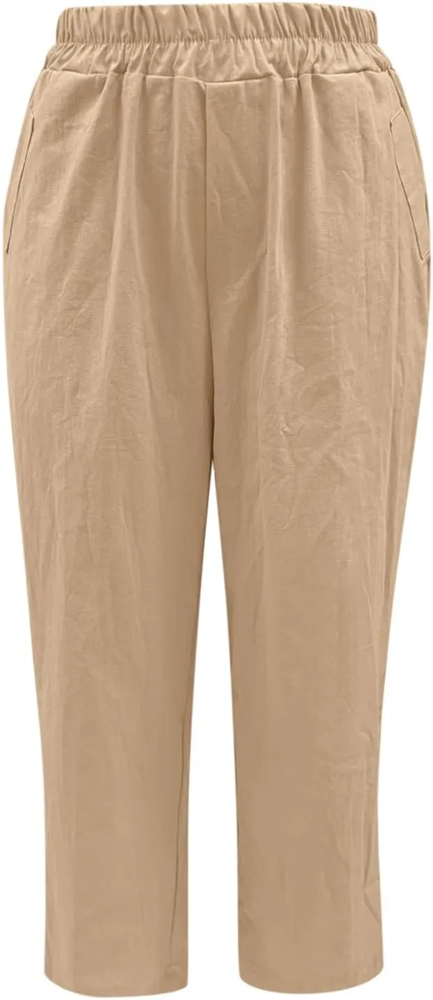 Women High Waisted Wide Leg Pants Fashion Drawstring Elastic Trousers Comfy Straight Leg Long Pants with Pockets