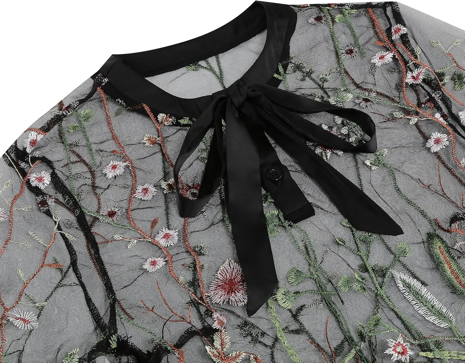 Women Mesh Floral Embroidery Vintage Cocktail Swing Dress Illusion 50s Goth Flared A line Casual Wedding Prom Evening Dress