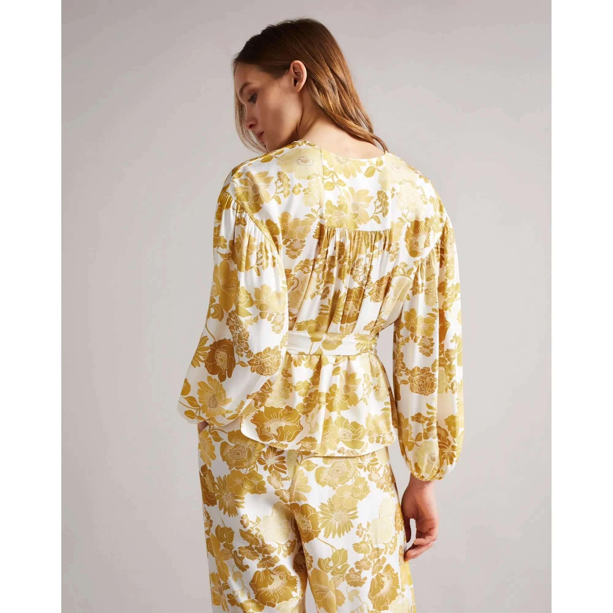 Women Wmb-Adissa-Wrap Top With Blouson Full Sleeve - Yellow