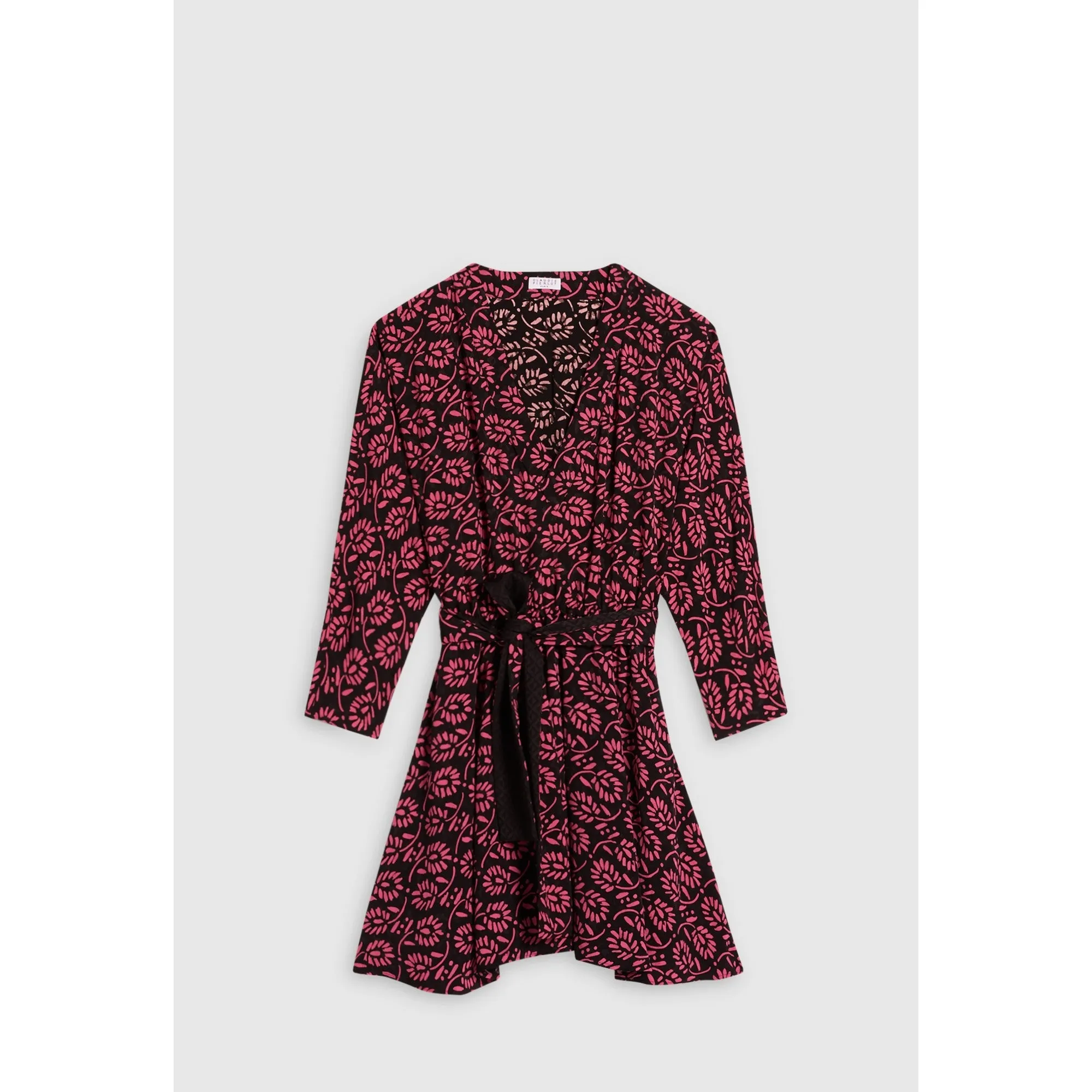 Women Wrap Dress - Dark Print