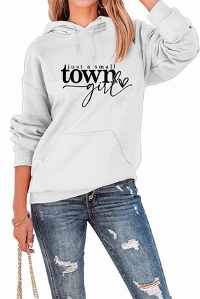 WOMEN LETTERING PRINT OVERSIZED PULLOVER HOODIE QuickDry Textile Elasticized Waistband