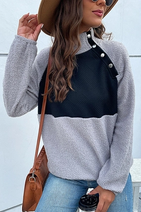 Thermal Insulation Tech StretchableKnit WOMEN LONG SLEEVE LINT HIGH NECK SWEATSHIRT
