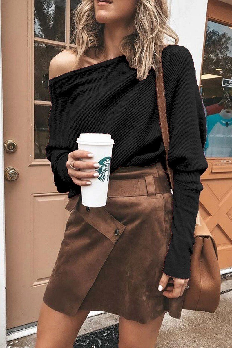 WOMEN OVERSIZED BAT LONG SLEEVED OFF SHOULDER TOP100% POLYESTERSIZE S(2)-M(2)-L(2)-XL(2)MADE IN CHINA Soft Sweater