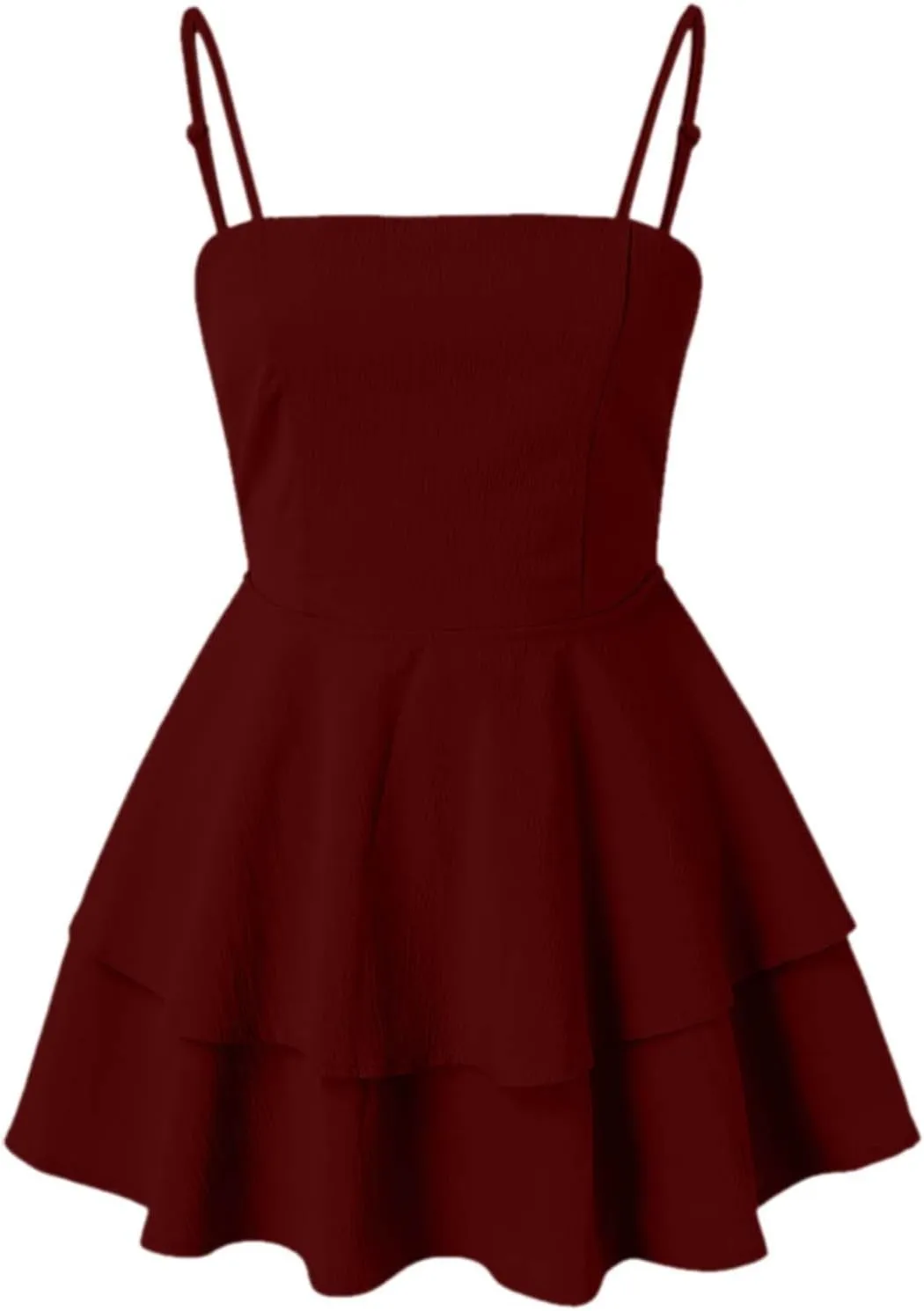 Women's Backless Bow Tie Short Dress Summer Spaghetti Strap Mini Dress Sexy Cut Out Tiered A-Line Boho Sundress