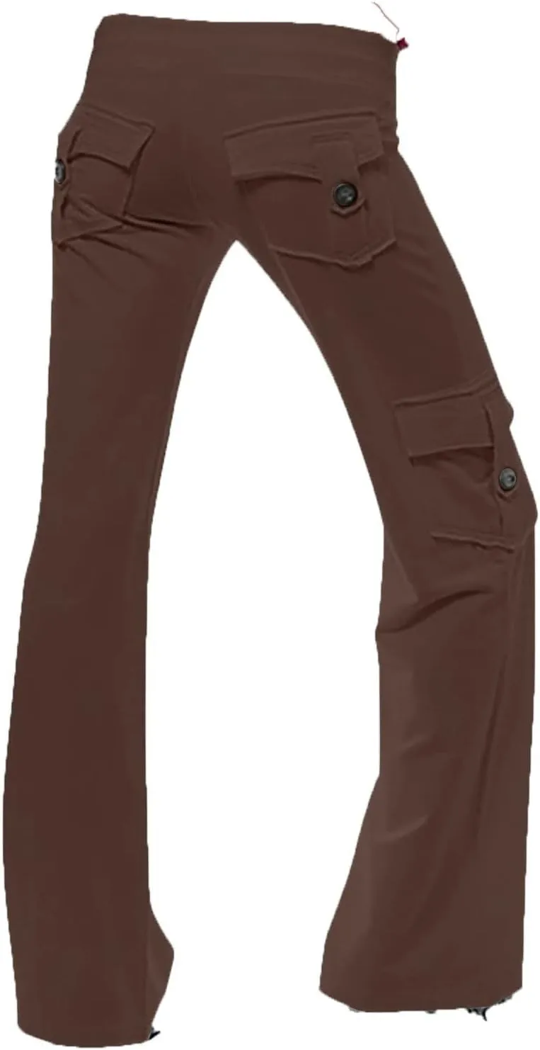 Womens Cargo Pants Plus Size Straight Wide Leg Hiking Trousers Baggy Y2K Sweatpant Utility Parachute Pants Relaxed Jogger