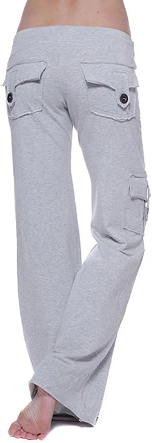 Womens Cargo Pants Plus Size Straight Wide Leg Hiking Trousers Baggy Y2K Sweatpant Utility Parachute Pants Relaxed Jogger