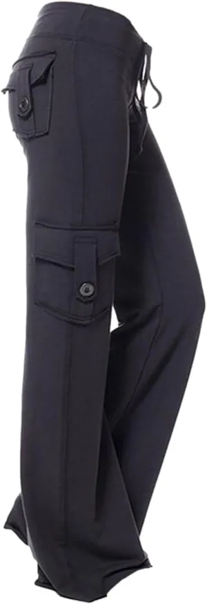 Womens Cargo Pants Plus Size Straight Wide Leg Hiking Trousers Baggy Y2K Sweatpant Utility Parachute Pants Relaxed Jogger