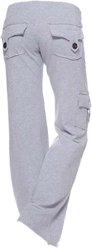 Womens Cargo Pants Plus Size Straight Wide Leg Hiking Trousers Baggy Y2K Sweatpant Utility Parachute Pants Relaxed Jogger