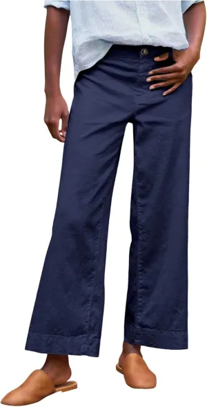 Womens Cropped Palazzo Pants Summer Capri Work Pants Ankle Length Dress Trouser Spring Straight Leg Chino Slacks 2025