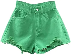 Women's Denim Shorts High Waisted A-Line Summer Wide Leg Denim Shorts
