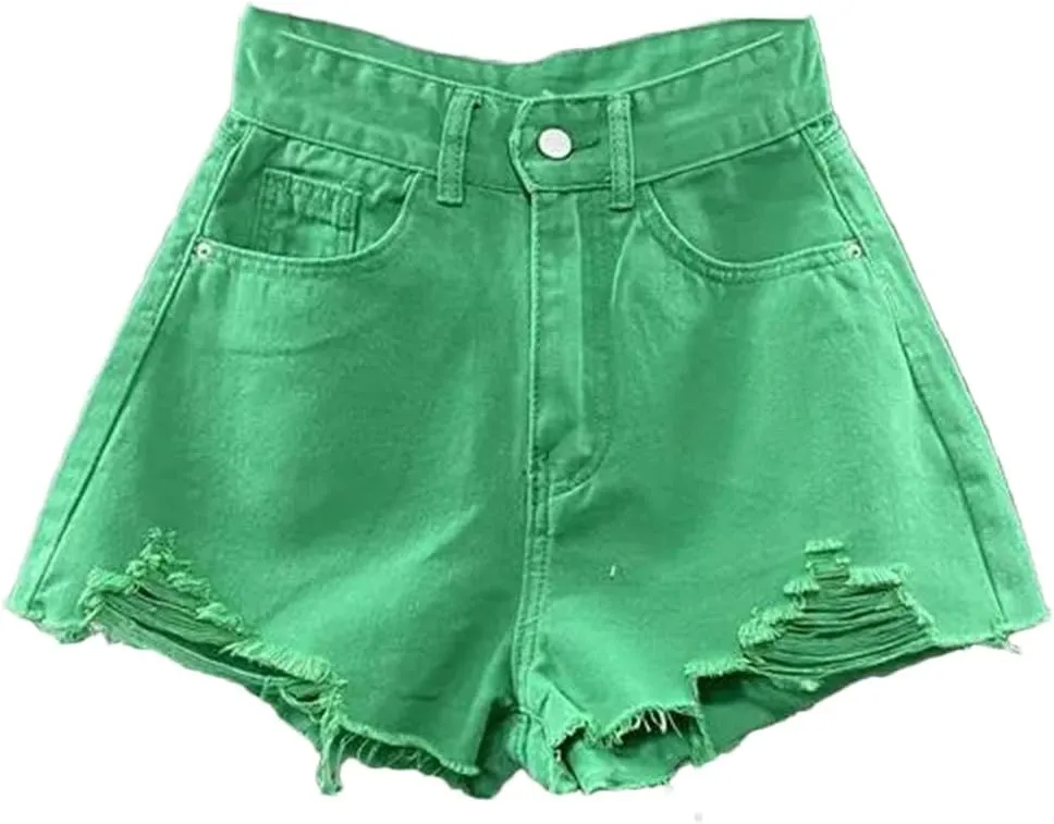 Women's Denim Shorts High Waisted A-Line Summer Wide Leg Denim Shorts