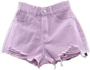 Women's Denim Shorts High Waisted A-Line Summer Wide Leg Denim Shorts