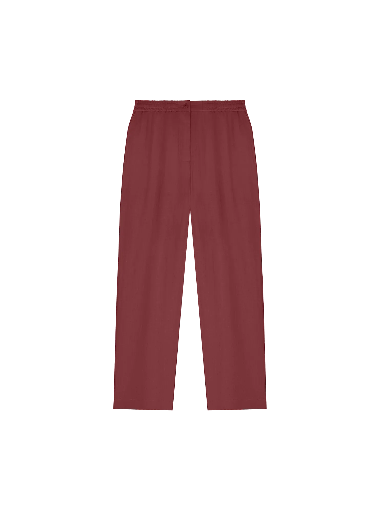 Women's DNA Linen Trousers—garnet red