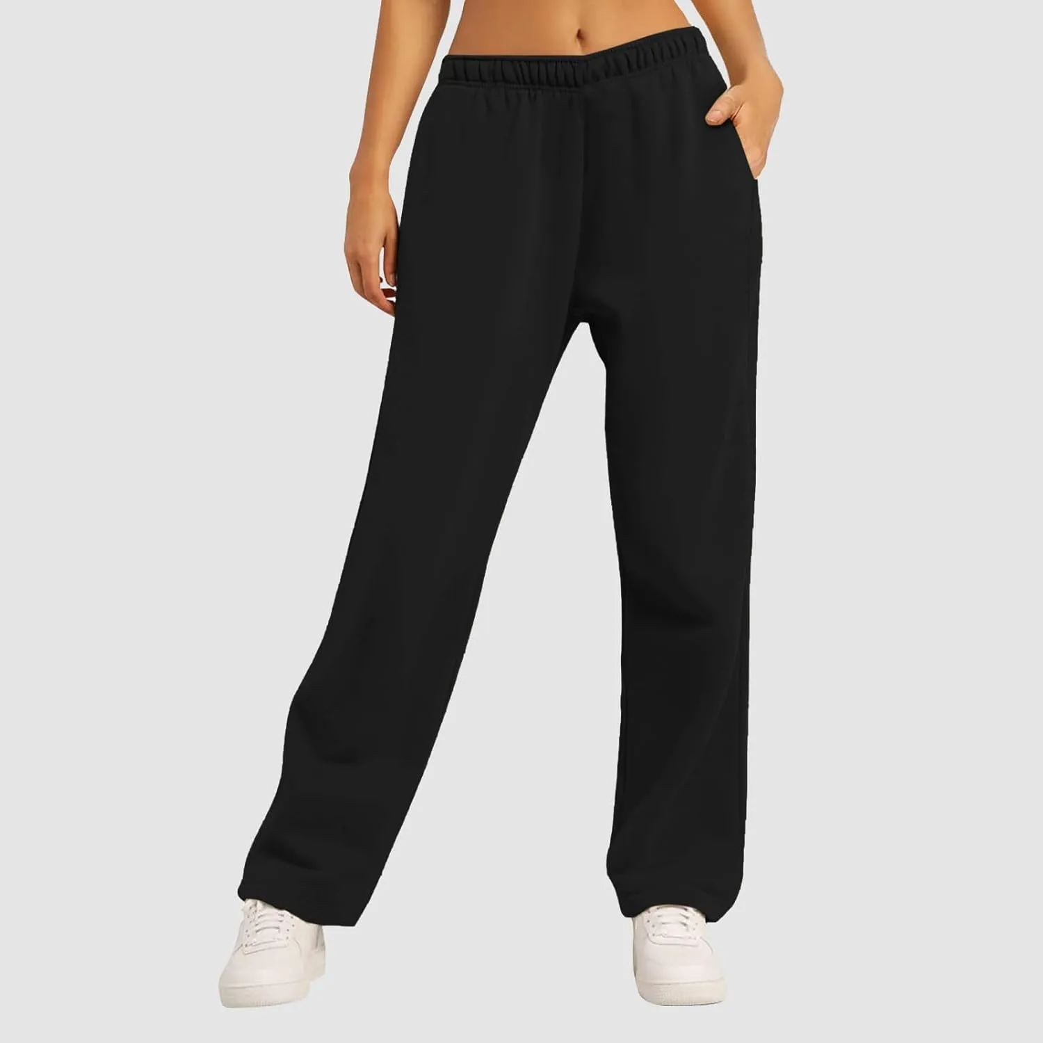 Women's Fleece Lined Wide Leg Sweatpants Baggy Tall Athletic Straight Leg Track Pants Cozy Yoga Loose Fit Solid 2025