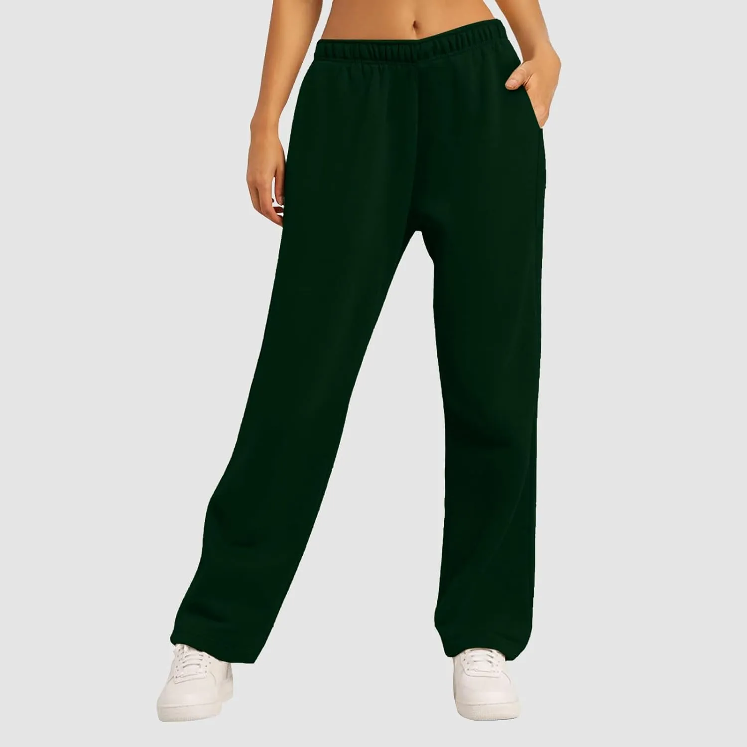 Women's Fleece Lined Wide Leg Sweatpants Baggy Tall Athletic Straight Leg Track Pants Cozy Yoga Loose Fit Solid 2025
