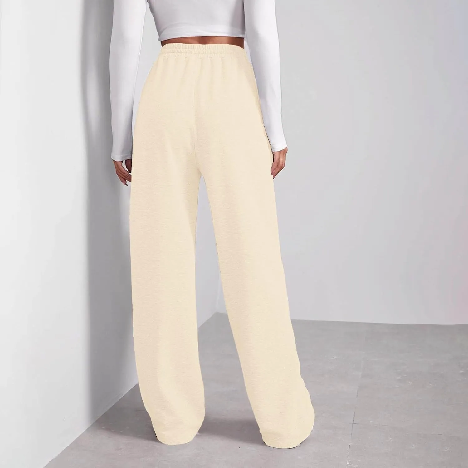 Womens Fleece Sweatpants Straight Legs Winter Sweatpants Casual High Waisted Sport Workout Pants with Pockets