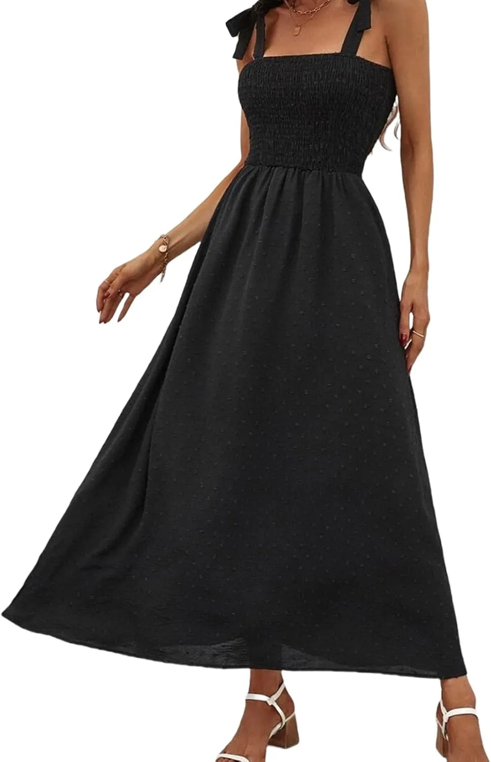 Womens Floral Dresses Summer Sexy Adjustable Spaghetti Strap Off Shoulder Dress Trendy Flowy Tunic Beach Sundress