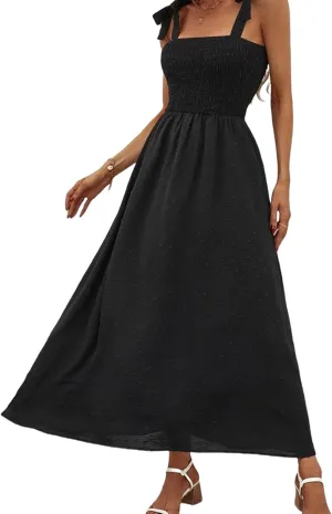 Womens Floral Dresses Summer Sexy Adjustable Spaghetti Strap Off Shoulder Dress Trendy Flowy Tunic Beach Sundress