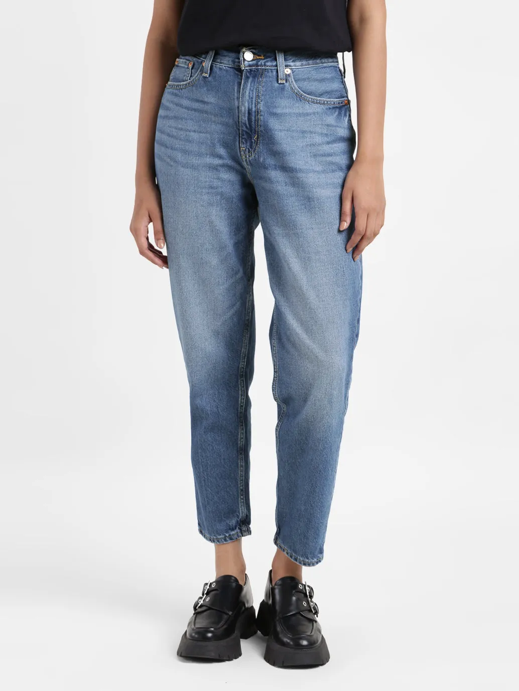 Women's High Rise 80's Mom Loose Tapered Fit Jeans