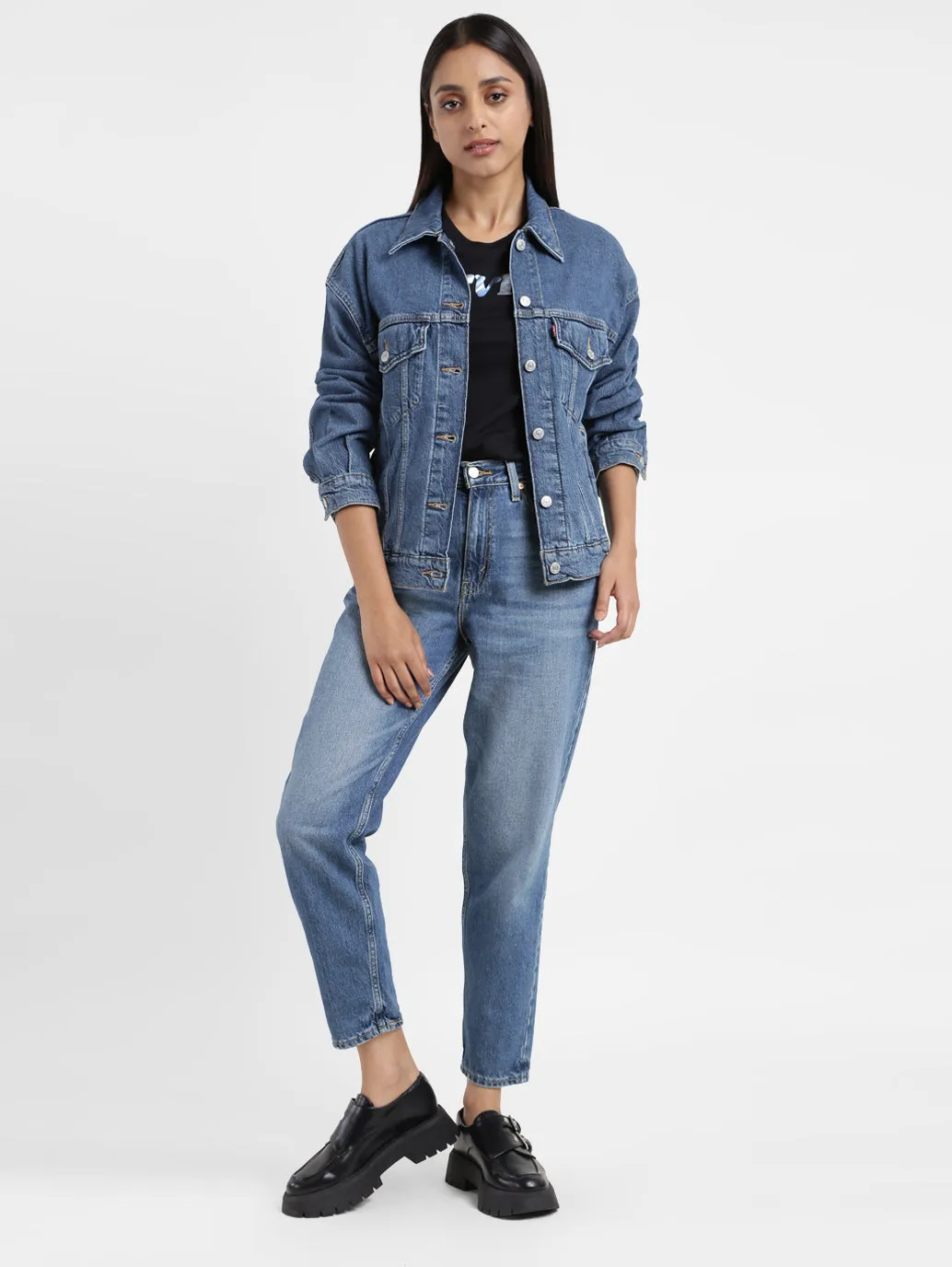 Women's High Rise 80's Mom Loose Tapered Fit Jeans