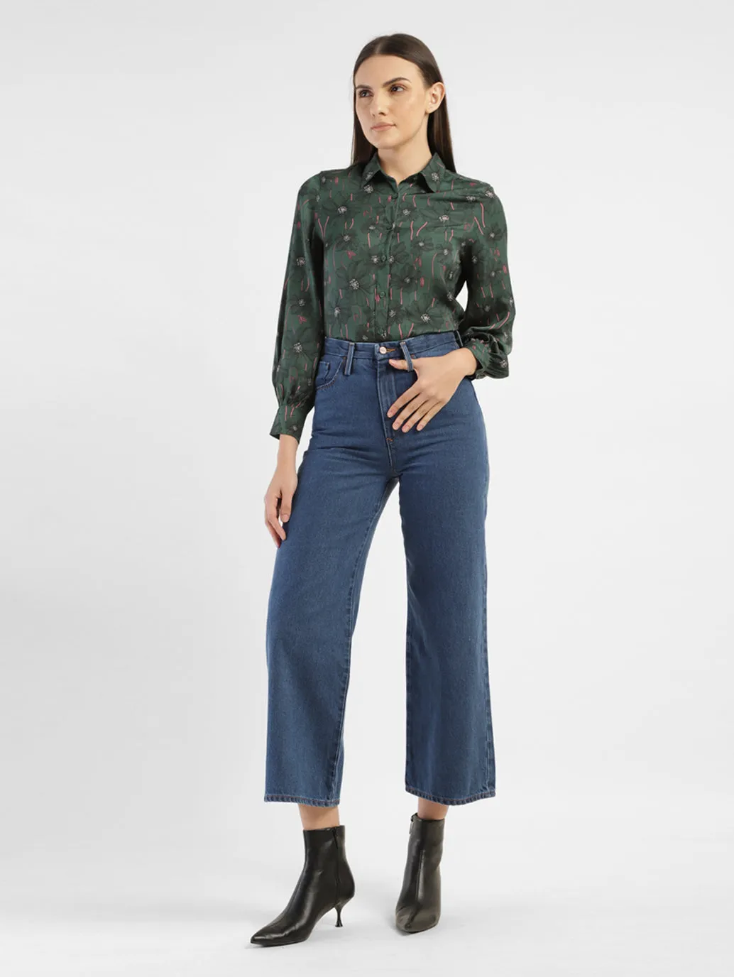 Women's High Rise Ribcage Wide Leg Jeans