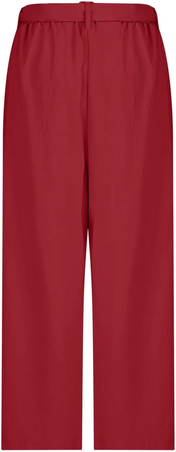 Women's High Waist Wide Leg Pants Casual Dressy Drawstring Palazzo Pant Relaxed Solid Straight Trousers with Pockets
