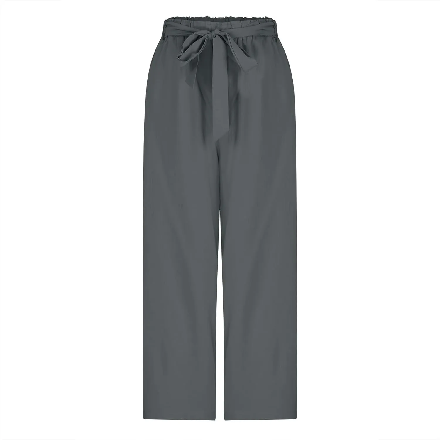 Women's High Waist Wide Leg Pants Casual Dressy Drawstring Palazzo Pant Relaxed Solid Straight Trousers with Pockets