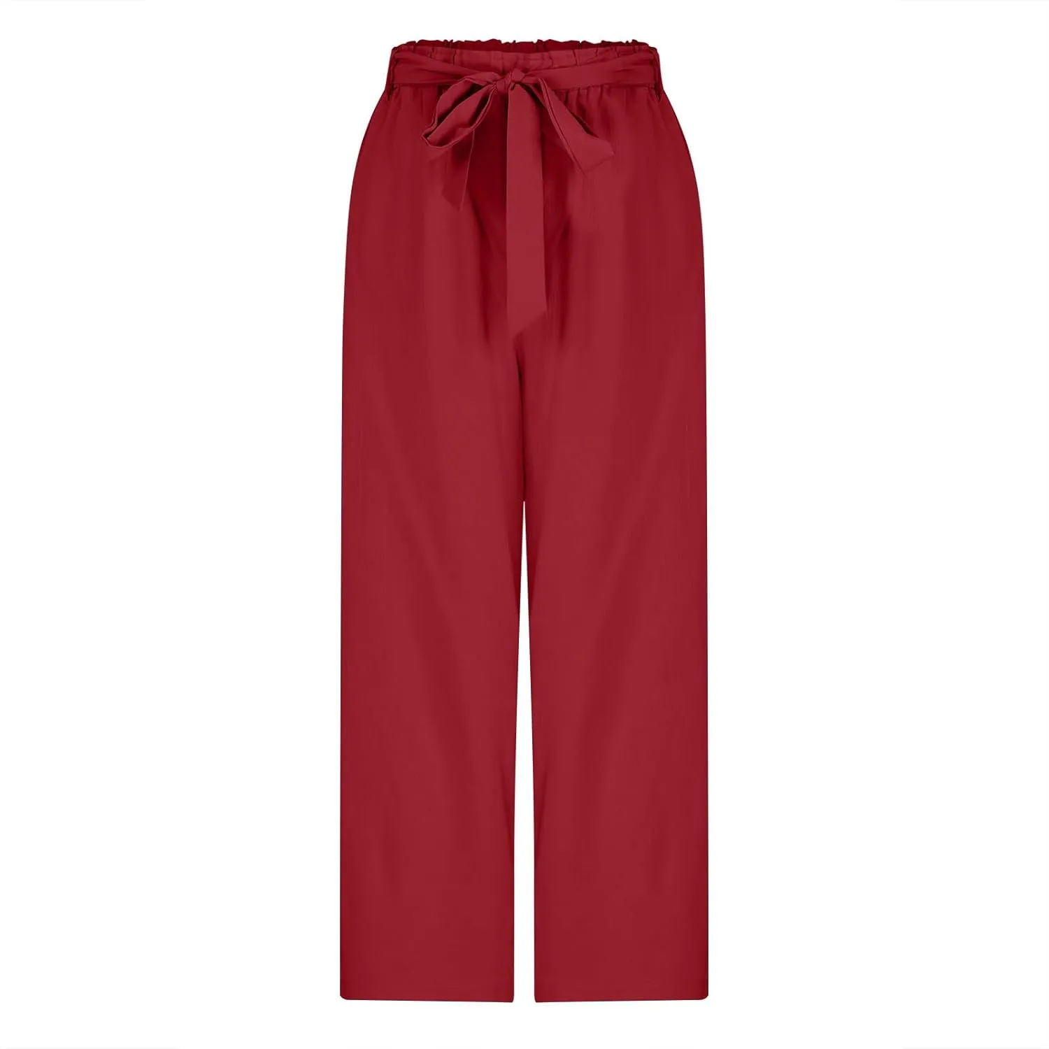 Women's High Waist Wide Leg Pants Casual Dressy Drawstring Palazzo Pant Relaxed Solid Straight Trousers with Pockets