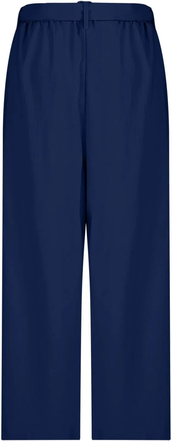Women's High Waist Wide Leg Pants Casual Dressy Drawstring Palazzo Pant Relaxed Solid Straight Trousers with Pockets