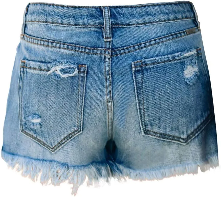 Women's Jean Shorts High Waisted Denim Shorts 2024 Casual Summer Jeans Distressed Denim Jean Shorts Bermuda Shorts