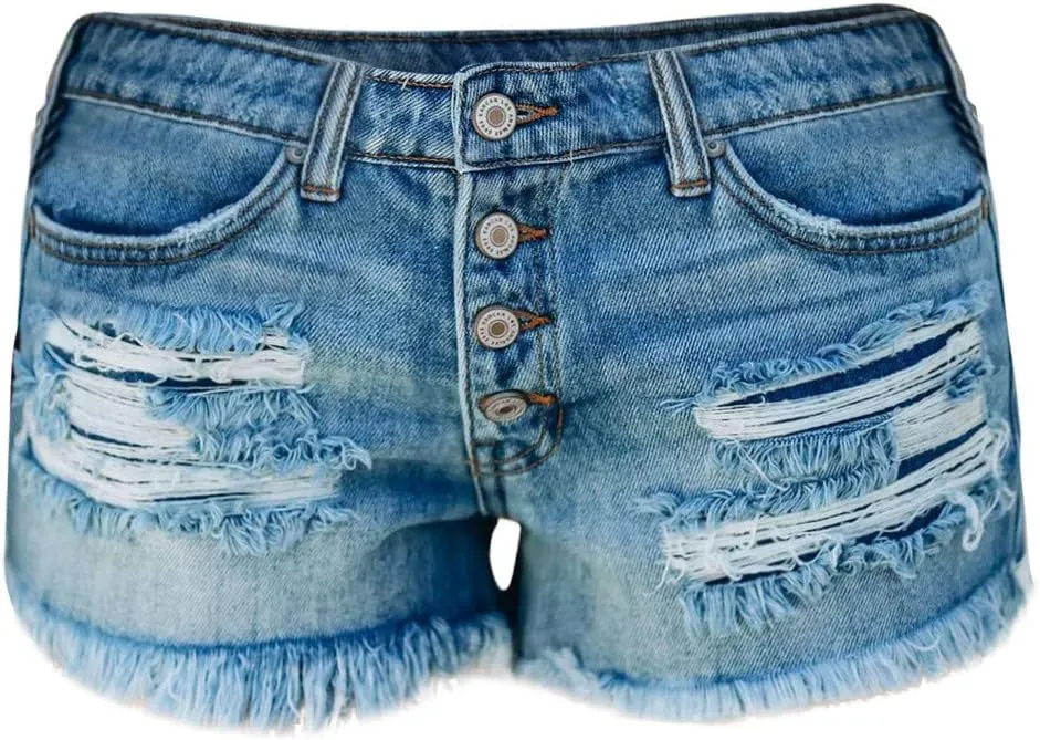 Women's Jean Shorts High Waisted Denim Shorts 2024 Casual Summer Jeans Distressed Denim Jean Shorts Bermuda Shorts