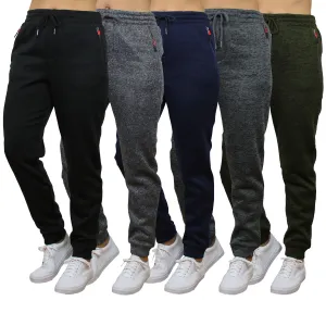 Women's Loose-Fit Marled Fleece Jogger Sweatpants With Zipper Pockets