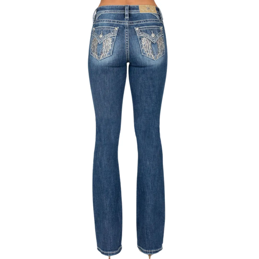 Women's Mid-Rise Bootcut Miss Me Jeans M5082B164V