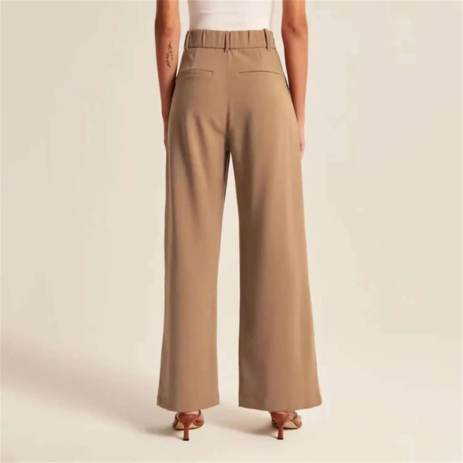 Women's Pants Casual Loose High Waist Wide Leg Trousers Women All-Match Office Straight Suit Pants
