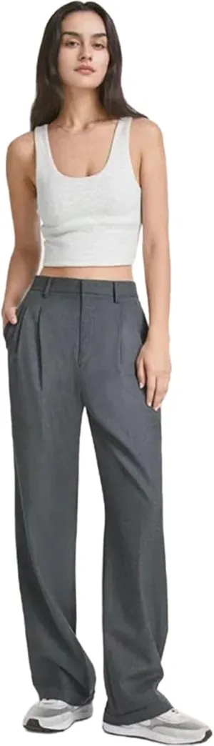 Women's Pants Casual Loose High Waist Wide Leg Trousers Women All-Match Office Straight Suit Pants