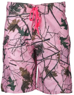 WOMEN'S PINK CAMO H2O BOARD SHORTS