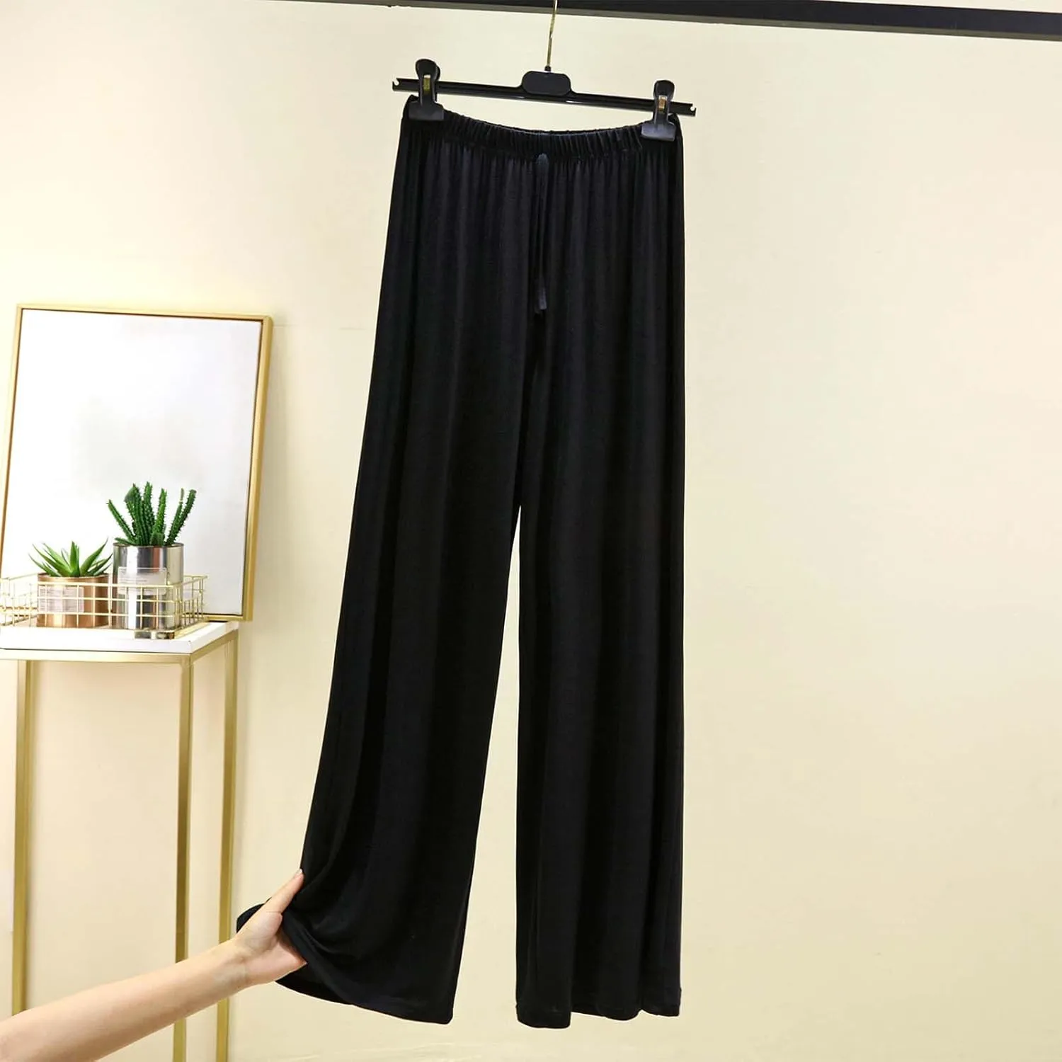 Women's Sleep Pants Summer Modal Lounge Home Wear Bottoms Pajama Pj Pant with Pocket Drawstring Slacks Trouser Clothes