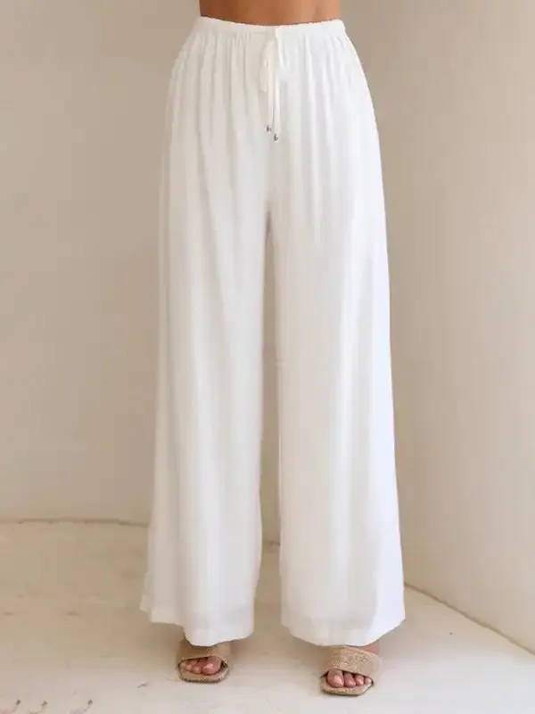 Women’s Solid Color Casual Loose Wide Leg Trousers