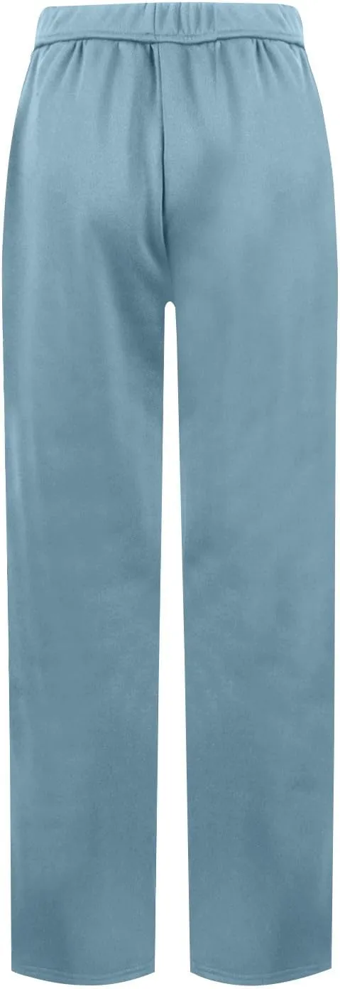 Womens Sweatpants High Waisted Baggy Elastic Waist Drawstring Straight Leg Pants Lounge Baggy Joggers with Pockets