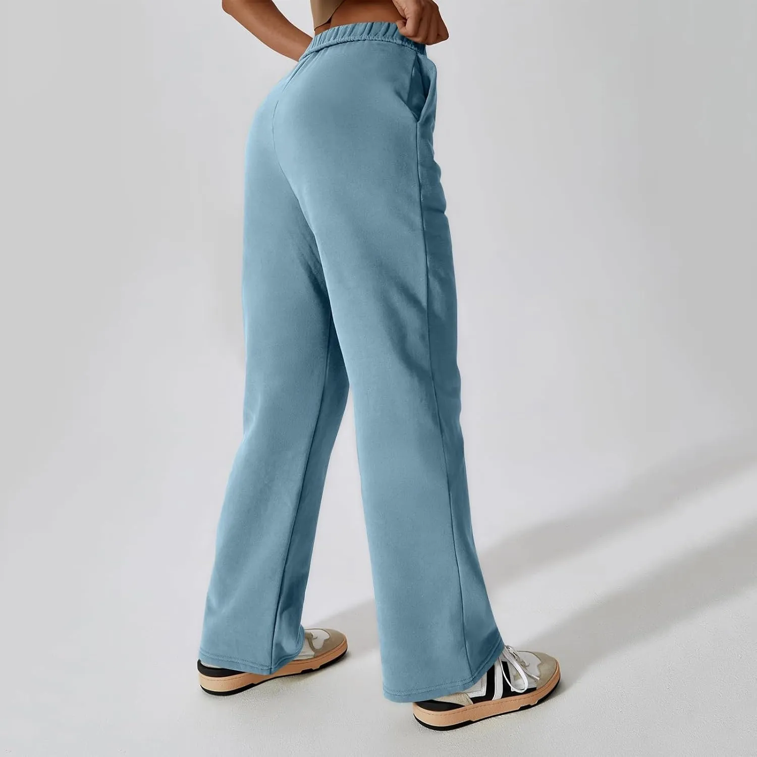 Womens Sweatpants High Waisted Baggy Elastic Waist Drawstring Straight Leg Pants Lounge Baggy Joggers with Pockets