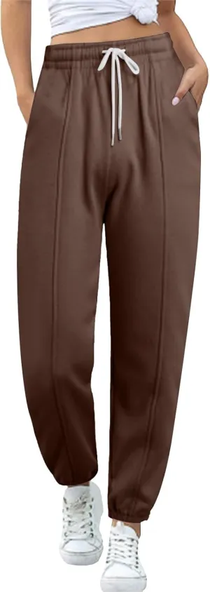 Women's Warm Sherpa Lined Athletic Sweatpants Jogger Fleece Pants Women Winter Pants Fleece Lined Womens Pants